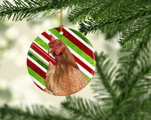 Load image into Gallery viewer, Chicken Candy Cane Holiday Christmas Ceramic Ornament SB3140CO1