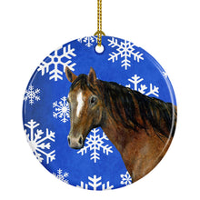 Load image into Gallery viewer, Horse Winter Snowflakes Holiday Ceramic Ornament SB3143CO1
