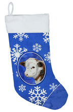 Load image into Gallery viewer, Baby Calf Winter Snowflakes Holiday Christmas Stocking SB3144-CS