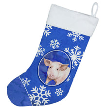 Load image into Gallery viewer, Pig Winter Snowflakes Holiday Christmas Stocking SB3147-CS