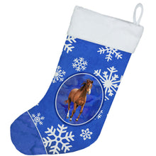 Load image into Gallery viewer, Horse Winter Snowflakes Holiday Christmas Stocking SB3150-CS