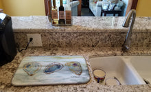 Load image into Gallery viewer, Oysters Watercolor Dish Drying Mat – Absorbent, Artistic Kitchen Essentials SC2001DDM