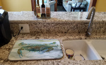 Load image into Gallery viewer, Crab a leg up Watercolor Dish Drying Mat – Absorbent, Artistic Kitchen Essentials SC2002DDM