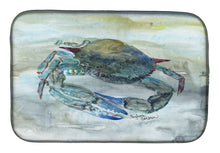Load image into Gallery viewer, Blue Crab Watercolor Dish Drying Mat – Absorbent, Artistic Kitchen Essentials SC2003DDM