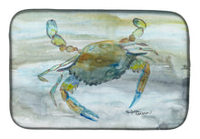 Load image into Gallery viewer, Blue Crab #2 Watercolor Dish Drying Mat – Absorbent, Artistic Kitchen Essentials SC2004DDM