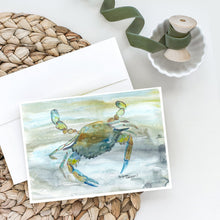 Load image into Gallery viewer, Blue Crab #2 Watercolor Greeting Cards -  Blank Note Cards – 8-Pack of Artist-Designed Cards with Envelopes