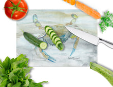Load image into Gallery viewer, Blue Crab #2 Watercolor Glass Cutting Boards – Durable, Decorative Kitchen Art Large SC2004LCB