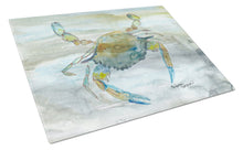 Load image into Gallery viewer, Blue Crab #2 Watercolor Glass Cutting Boards – Durable, Decorative Kitchen Art Large SC2004LCB