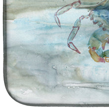 Load image into Gallery viewer, Female Blue Crab Watercolor Dish Drying Mat – Absorbent, Artistic Kitchen Essentials SC2005DDM