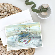 Load image into Gallery viewer, Female Blue Crab Watercolor Greeting Cards -  Blank Note Cards – 8-Pack of Artist-Designed Cards with Envelopes