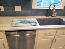 Load image into Gallery viewer, Sea Turtle Watercolor Dish Drying Mat – Absorbent, Artistic Kitchen Essentials SC2006DDM