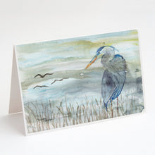 Load image into Gallery viewer, Blue Heron Watercolor Greeting Cards -  Blank Note Cards – 8-Pack of Artist-Designed Cards with Envelopes