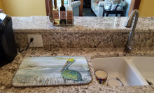 Load image into Gallery viewer, Pelican Watercolor Dish Drying Mat – Absorbent, Artistic Kitchen Essentials SC2008DDM