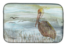 Load image into Gallery viewer, Brown Pelican Watercolor Dish Drying Mat – Absorbent, Artistic Kitchen Essentials SC2009DDM