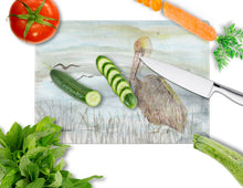 Load image into Gallery viewer, Brown Pelican Watercolor Glass Cutting Boards – Durable, Decorative Kitchen Art Large SC2009LCB