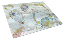 Load image into Gallery viewer, Crab, Shrimp and Oyster Watercolor Glass Cutting Boards – Durable, Decorative Kitchen Art Large SC2010LCB