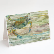Load image into Gallery viewer, Blue Crab Sunset Greeting Cards -  Blank Note Cards – 8-Pack of Artist-Designed Cards with Envelopes