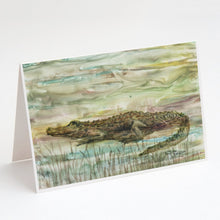 Load image into Gallery viewer, Alligator Sunset Greeting Cards -  Blank Note Cards – 8-Pack of Artist-Designed Cards with Envelopes