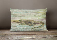 Load image into Gallery viewer, Alligator Sunset Canvas Fabric Decorative Pillow SC2016PW1216