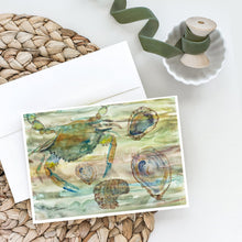 Load image into Gallery viewer, Crab, Shrimp and Oyster Sunset Greeting Cards -  Blank Note Cards – 8-Pack of Artist-Designed Cards with Envelopes
