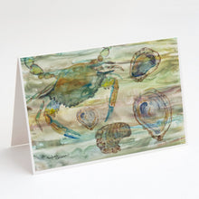 Load image into Gallery viewer, Crab, Shrimp and Oyster Sunset Greeting Cards -  Blank Note Cards – 8-Pack of Artist-Designed Cards with Envelopes