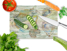 Load image into Gallery viewer, Crab, Shrimp and Oyster Sunset Glass Cutting Boards – Durable, Decorative Kitchen Art Large SC2017LCB