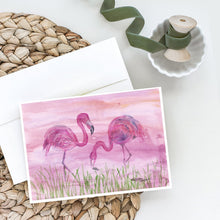 Load image into Gallery viewer, Flamingos Greeting Cards -  Blank Note Cards – 8-Pack of Artist-Designed Cards with Envelopes