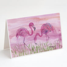 Load image into Gallery viewer, Flamingos Greeting Cards -  Blank Note Cards – 8-Pack of Artist-Designed Cards with Envelopes