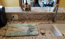 Load image into Gallery viewer, Blue Heron Sunset Dish Drying Mat – Absorbent, Artistic Kitchen Essentials SC2019DDM
