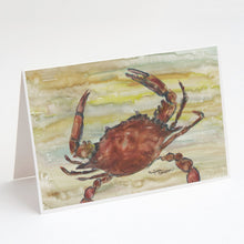 Load image into Gallery viewer, Cooked Crab Yellow Sky Greeting Cards -  Blank Note Cards – 8-Pack of Artist-Designed Cards with Envelopes