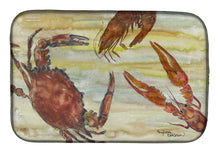 Load image into Gallery viewer, Crab, Shrimp, Oyster Yellow Sky Dish Drying Mat – Absorbent, Artistic Kitchen Essentials SC2023DDM