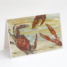Load image into Gallery viewer, Crab, Shrimp, Oyster Yellow Sky Greeting Cards -  Blank Note Cards – 8-Pack of Artist-Designed Cards with Envelopes