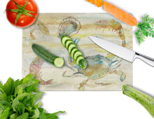 Load image into Gallery viewer, Crab, Shrimp, Oyster Yellow Sky Glass Cutting Boards – Durable, Decorative Kitchen Art Large SC2026LCB