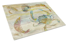 Load image into Gallery viewer, Crab, Shrimp, Oyster Yellow Sky Glass Cutting Boards – Durable, Decorative Kitchen Art Large SC2026LCB