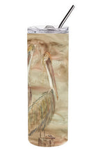 Load image into Gallery viewer, Brown Pelicans Double Walled Stainless Steel 20 oz Skinny Tumbler SC2033TBL20