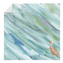 Load image into Gallery viewer, Brown Pelican on Blue Cloth Napkin, Fabric Table Napkin, Reusable, printed in the USA SC2050NAP