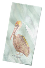 Load image into Gallery viewer, Brown Pelican on Sage Green Cloth Napkin, Fabric Table Napkin, Reusable, printed in the USA SC2063NAP