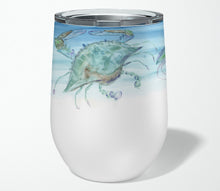 Load image into Gallery viewer, Crabs Shrimp and oysters Stainless Steel 12 oz Stemless Wine Glass