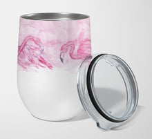 Load image into Gallery viewer, Flamingos Stainless Steel 12 oz Stemless Wine Glass