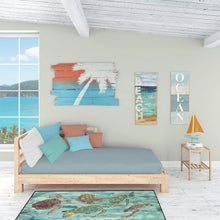 Load image into Gallery viewer, Loggerhead Turtles at Sea Floor Runner Mats – 28x58 Indoor/Outdoor Rugs with Artistic Design | Made in the USA