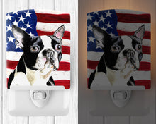 Load image into Gallery viewer, USA American Flag with Boston Terrier Ceramic Night Light SC9001CNL