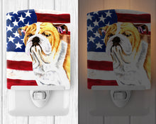Load image into Gallery viewer, USA American Flag with Bulldog English Ceramic Night Light SC9002CNL