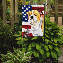 Load image into Gallery viewer, USA American Flag with Bulldog English Garden Flag – Decorative Outdoor Yard Flag
