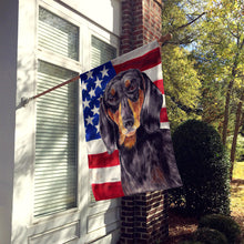 Load image into Gallery viewer, USA American Flag with Dachshund Flag Canvas House Size