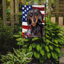 Load image into Gallery viewer, USA American Flag with Dachshund Garden Flag – Decorative Outdoor Yard Flag