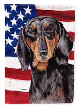Load image into Gallery viewer, USA American Flag with Dachshund Garden Flag – Decorative Outdoor Yard Flag