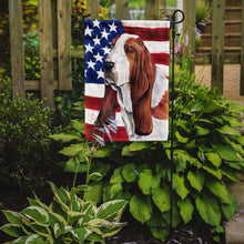 Load image into Gallery viewer, USA American Flag with Basset Hound Garden Flag – Decorative Outdoor Yard Flag