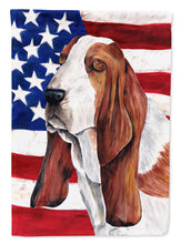 Load image into Gallery viewer, USA American Flag with Basset Hound Garden Flag – Decorative Outdoor Yard Flag