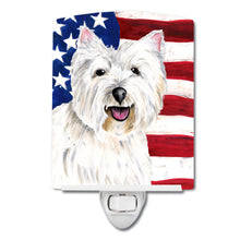 Load image into Gallery viewer, USA American Flag with Westie Ceramic Night Light SC9008CNL