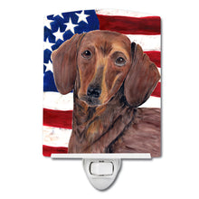 Load image into Gallery viewer, USA American Flag with Dachshund Ceramic Night Light SC9010CNL
